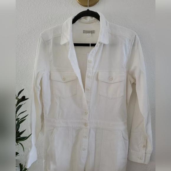 Outerknown Women’s Ivory Soft Corduroy Long Sleeve Jumpsuit Sz: large $180 - Picture 4 of 8